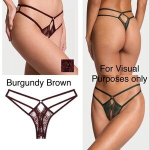 ✨🤎
NWT Victoria's Secret/Burgundy Lace Crotchless Thong G-String✨🔥
